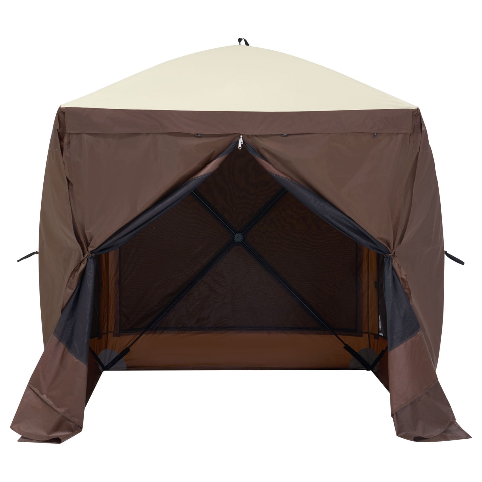 Pop Up Gazebo Tent With Mosquito Netting And Removable Privacy Cloths_voghion.com